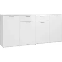 vidaXL Buffet Blanc brillant 160x36x75 cm Bois d'ingénierie