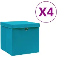 vidaXL Boîtes de rangement avec couvercles 4 pcs. 28x28x28 cm bleu bébé