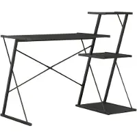 vidaXL Bureau avec étagère Noir 116x50x93 cm