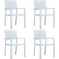vidaXL Chaises de jardin 4 pcs. Blanc Plastique aspect rotin