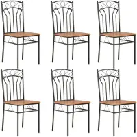 vidaXL Chaises de salle à manger 6 pcs. Marron MDF