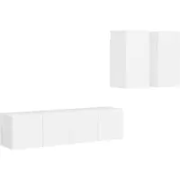 vidaXL Ensemble de 4 armoires TV blanc en bois composite