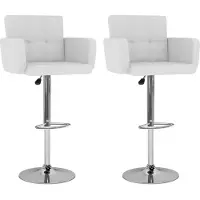 vidaXL Tabouret de bar 2 pcs. Blanc Similicuir