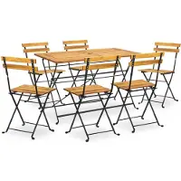 vidaXL Ensemble de jardin 7 pièces pliable en bois massif d'acacia