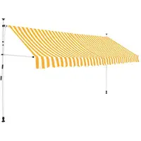vidaXL Store rétractable manuel 400 cm orange/blanc rayé