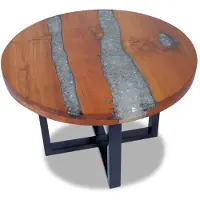 vidaXL Table basse en résine de teck 60 cm