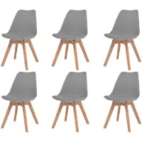 vidaXL Chaises de salle à manger 6 pcs. Gris Plastique
