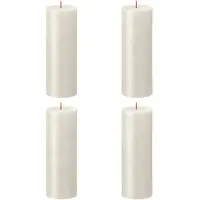 Bolsius Bougies pilier rustiques Shimmer 4 pcs 190x68 mm Ivoire