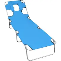 vidaXL Bain de soleil pliable avec coussin Acier bleu turquoise