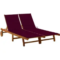 vidaXL Bain de soleil 2 personnes avec coussins en bois massif d'acacia