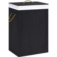 vidaXL Panier à linge avec 2 sections bambou noir 72 L