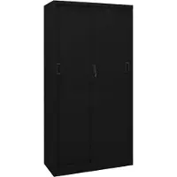 vidaXL Armoire de bureau avec porte coulissante Noir 90x40x180cm Acier