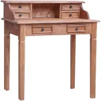 vidaXL Bureau avec tiroirs 90x50x101 cm Vieux bois massif