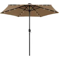 vidaXL Parasol avec éclairage LED et mât en aluminium 270 cm Taupe