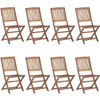 vidaXL Chaises de jardin pliantes 8 pcs. Bois massif acacia