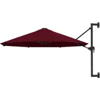 vidaXL Parasol mural avec mât métallique 300cm rouge bourgogne