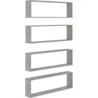 vidaXL Étagères cube murales 4 pcs gris béton bois d'ingénierie