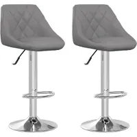 vidaXL Tabouret de bar 2 pcs. Simili cuir gris