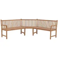 vidaXL Banc d'angle de jardin 185x185x90 cm bois massif teck