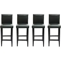 vidaXL Tabouret de bar 4 pièces noir similicuir