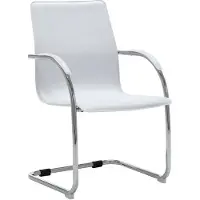 vidaXL Chaise de bureau à piétement luge blanc similicuir
