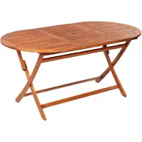 DKD Home Decor Table de jardin pliante 160x85x75 cm en bois massif d'acacia