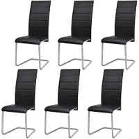 vidaXL Chaise cantilever 6 pcs. noir similicuir