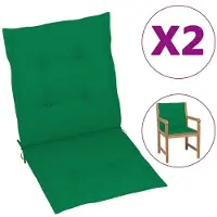 vidaXL Coussin pour chaise de jardin à dossier bas 2 pcs. Vert 100x50x3 cm