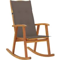 vidaXL Chaise à bascule avec supports en bois massif d'acacia