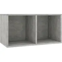 vidaXL Boîte de rangement de vinyles Gris béton 71x34x36 cm