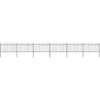 vidaXL Clôture de jardin avec pointes de lance Acier 10,2 x 1 m Noir