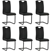 vidaXL Chaise cantilever 6 pcs. noir similicuir