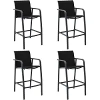 vidaXL Chaises de bar de jardin 4 pcs noir Textilène