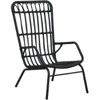 vidaXL Chaise de jardin Poly rotin noir