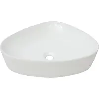 vidaXL Lavabo triangulaire en céramique blanc 50,5 x 41 x 12 cm