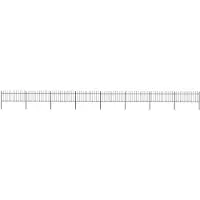 vidaXL Clôture de jardin avec pointes de lance Acier 13,6 x 0,8 m Noir