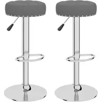 vidaXL Tabouret de bar 2 pcs. Tissu gris foncé