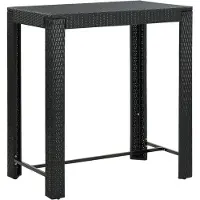 vidaXL Table de bar de jardin noire 100x60,5x110,5 cm Poly rotin