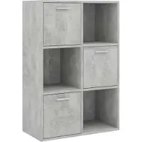 vidaXL Armoire de rangement Gris béton 60x29,5x90 cm Bois d'ingénierie