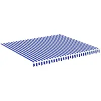 vidaXL Ersatztuch für awning 4x3,5 m blau und weiß