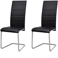 vidaXL Chaise cantilever 2 pcs. noir similicuir