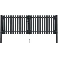 vidaXL Portail double en acier 300 x 75 cm anthracite