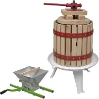 vidaXL Set de 2 pressoirs à fruits et à vin et d'un broyeur
