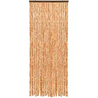 vidaXL Rideau moustiquaire ocre et blanc 56x185 cm chenille
