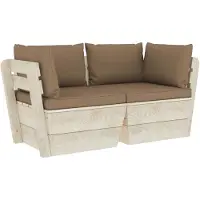 vidaXL Canapé de jardin en palettes 2 places avec coussins épicéa