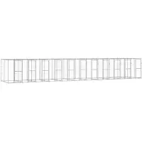 vidaXL Chenil extérieur Acier galvanisé 26,62 m²