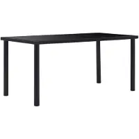 vidaXL Table de salle à manger noire 160 x 80 x 75 cm verre trempé