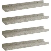 vidaXL Étagères murales 4 pcs Gris béton 40x9x3 cm