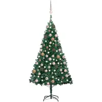 vidaXL Arbre de Noël artificiel pré-éclairé et boules vert 120 cm PVC