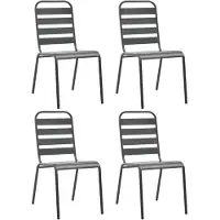 vidaXL Chaises de jardin 4 pcs. Design à lattes acier gris foncé